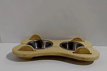 2'li Ahşap Kedi Köpek Mamalığı, 2 Kaseli Kedi-köpek Mama Ve Su Kabı, Suluk Ve Mamalık