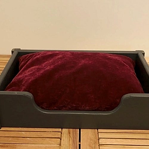 Dekoratif Ahşap Kedi Yatağı, Kedi Ve Köpek Yatağı, Evcil Hayvan Yatağı Antrasit