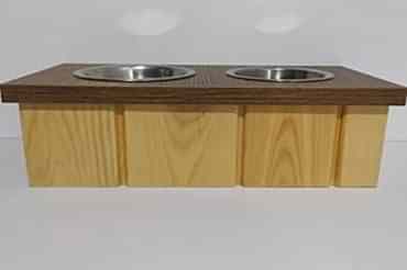 2'li Ahşap Kedi Köpek Mamalığı, 2 Kaseli Kedi-köpek Mama Ve Su Kabı, Suluk Ve Mamalık