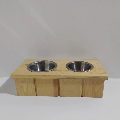 2'li Ahşap Kedi Köpek Mamalığı, 2 Kaseli Kedi-köpek Mama Ve Su Kabı, Suluk Ve Mamalık