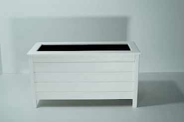 Beyaz Ayaklı Dikdörtgen Saksı