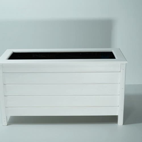 Beyaz Ayaklı Dikdörtgen Saksı