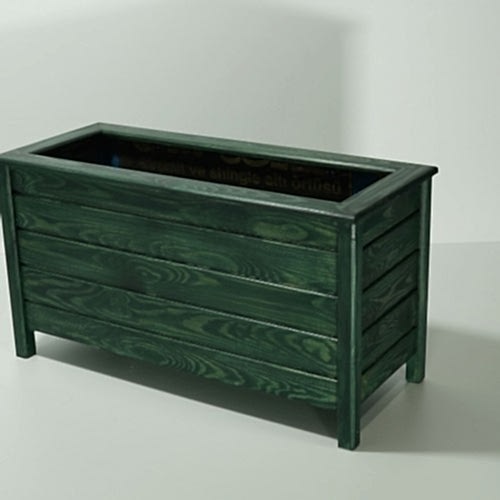 Yeşil Ayaklı Dikdörtgen Saksı