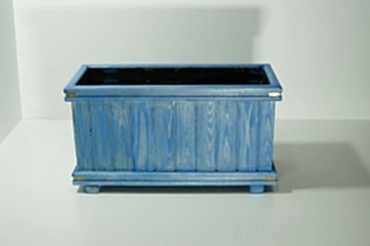 Mavi Ayaksız Dikdörtgen Saksı