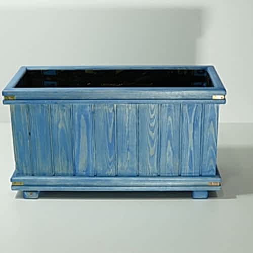 Mavi Ayaksız Dikdörtgen Saksı