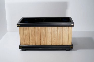 Sade Siyah Ayaksız Dikdörtgen Saksı