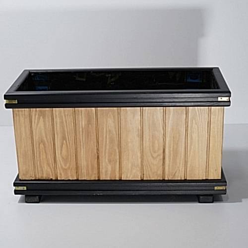 Sade Siyah Ayaksız Dikdörtgen Saksı