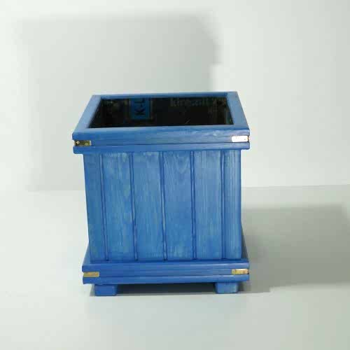 Mavi Ayaksız Kare Saksı